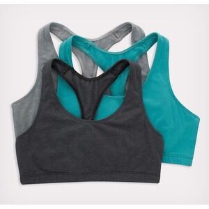 Hanes Set of 3 Racerback Sports Bras Low Impact